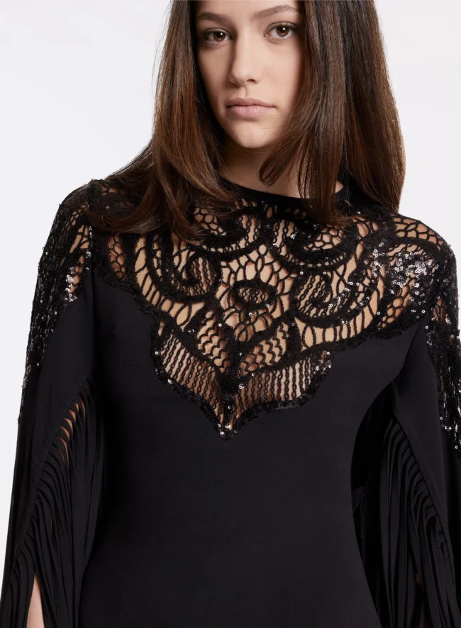 Black Fringed Blouse - Image 2