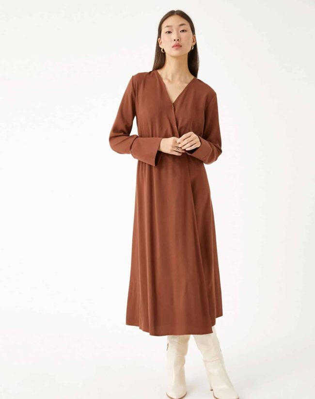 Midi Length Dress Wrapped